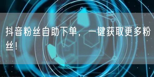 抖音粉丝自助下单，一键获取更多粉丝！