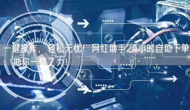 一键操作，轻松无忧！网红助手24小时自助下单，助你一臂之力！
