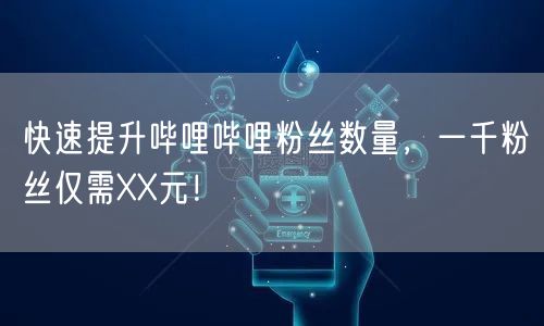 快速提升哔哩哔哩粉丝数量，一千粉丝仅需XX元！