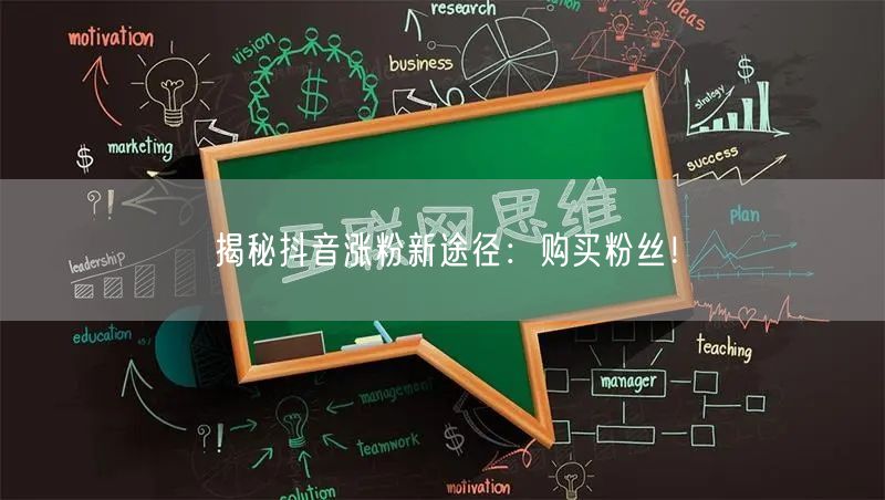 揭秘抖音涨粉新途径：购买粉丝！
