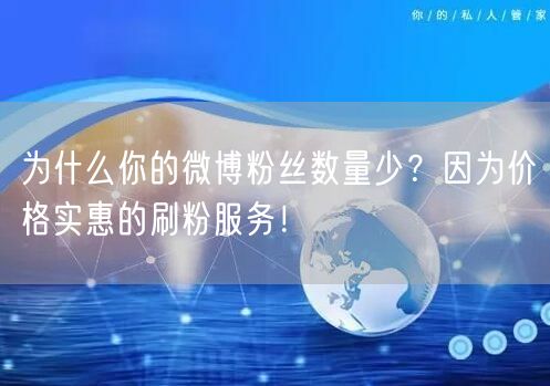 为什么你的微博粉丝数量少？因为价格实惠的刷粉服务！