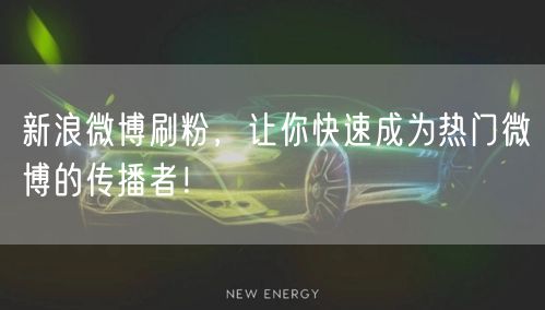 新浪微博刷粉，让你快速成为热门微博的传播者！