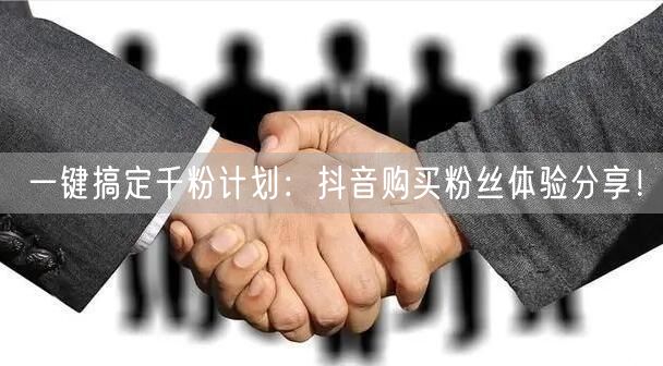 一键搞定千粉计划：抖音购买粉丝体验分享！