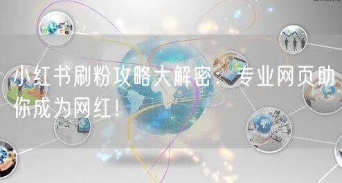 小红书刷粉攻略大解密：专业网页助你成为网红！