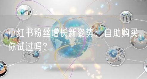 小红书粉丝增长新姿势：自助购买，你试过吗？