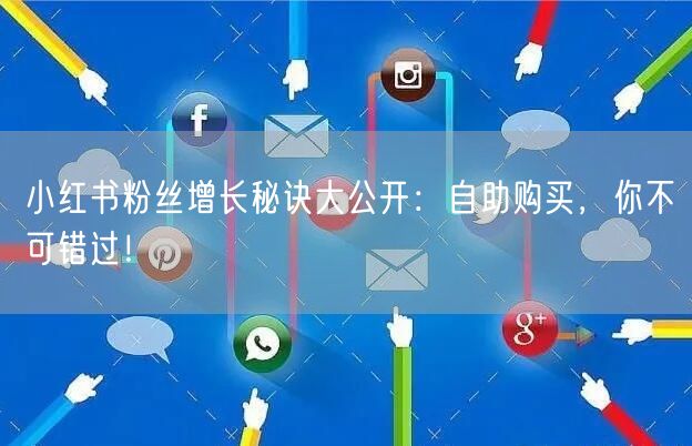 小红书粉丝增长秘诀大公开：自助购买，你不可错过！