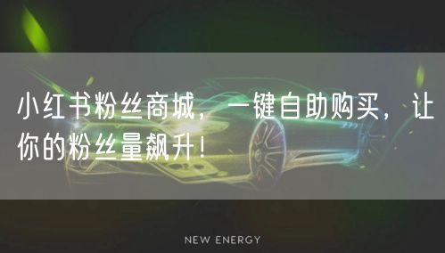 小红书粉丝商城，一键自助购买，让你的粉丝量飙升！