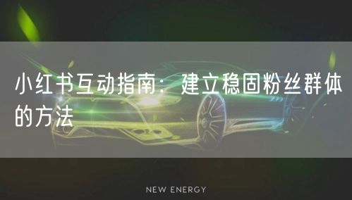 小红书互动指南：建立稳固粉丝群体的方法
