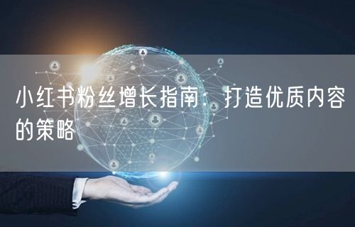 小红书粉丝增长指南：打造优质内容的策略