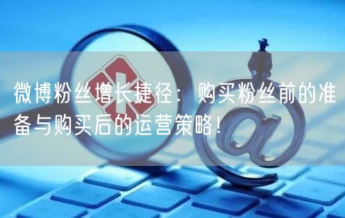 微博粉丝增长捷径：购买粉丝前的准备与购买后的运营策略！