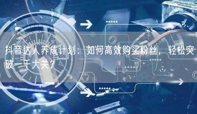 抖音达人养成计划：如何高效购买粉丝，轻松突破一千大关？