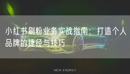 小红书刷粉业务实战指南：打造个人品牌的捷径与技巧