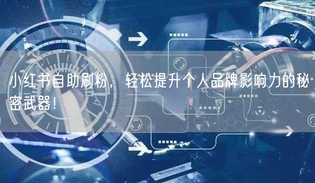 小红书自助刷粉，轻松提升个人品牌影响力的秘密武器！