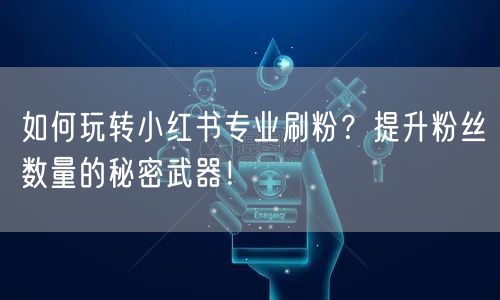 如何玩转小红书专业刷粉？提升粉丝数量的秘密武器！