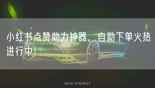 小红书点赞助力神器，自助下单火热进行中！