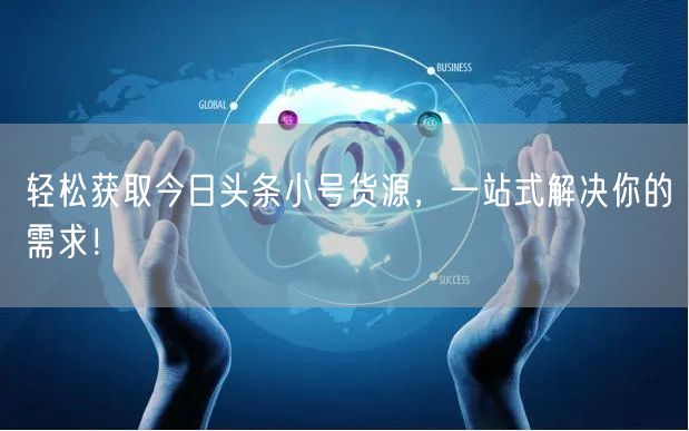 轻松获取今日头条小号货源，一站式解决你的需求！