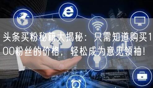 头条买粉秘籍大揭秘：只需知道购买100粉丝的价格，轻松成为意见领袖！