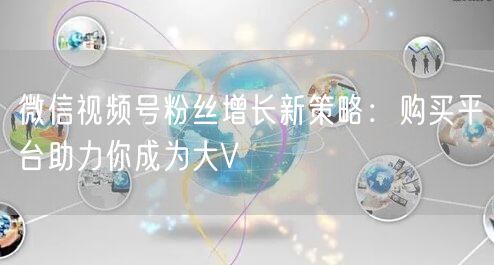 微信视频号粉丝增长新策略：购买平台助力你成为大V