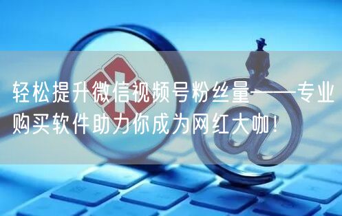 轻松提升微信视频号粉丝量——专业购买软件助力你成为网红大咖！
