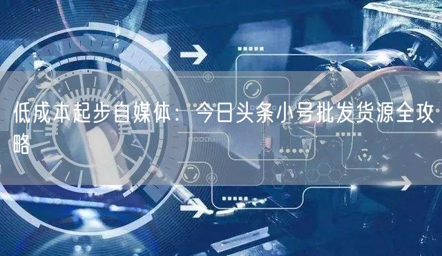 低成本起步自媒体：今日头条小号批发货源全攻略