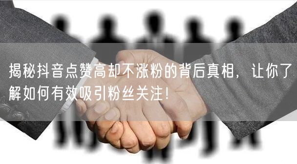 揭秘抖音点赞高却不涨粉的背后真相，让你了解如何有效吸引粉丝关注！