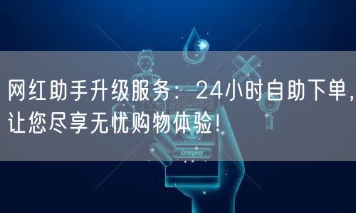 网红助手升级服务：24小时自助下单，让您尽享无忧购物体验！