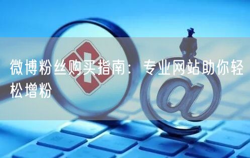 微博粉丝购买指南：专业网站助你轻松增粉