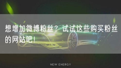 想增加微博粉丝？试试这些购买粉丝的网站吧！