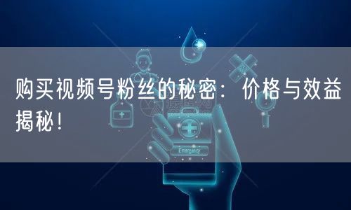 购买视频号粉丝的秘密：价格与效益揭秘！