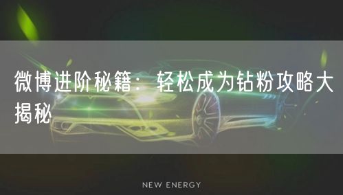 微博进阶秘籍：轻松成为钻粉攻略大揭秘