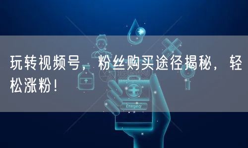 玩转视频号，粉丝购买途径揭秘，轻松涨粉！