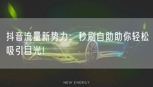 抖音流量新势力：秒刷自助助你轻松吸引目光！