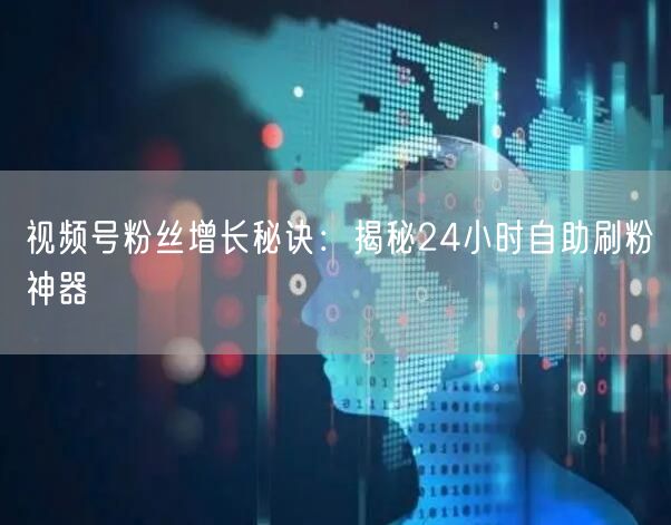 视频号粉丝增长秘诀：揭秘24小时自助刷粉神器