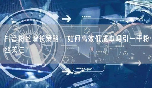 抖音粉丝增长策略：如何高效低成本吸引一千粉丝关注？