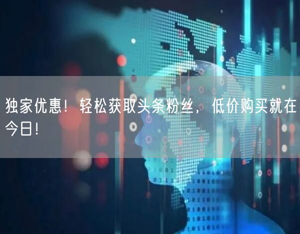 独家优惠！轻松获取头条粉丝，低价购买就在今日！