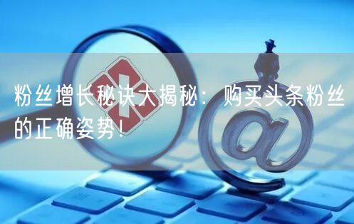 粉丝增长秘诀大揭秘：购买头条粉丝的正确姿势！