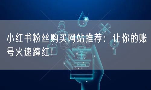 小红书粉丝购买网站推荐：让你的账号火速蹿红！