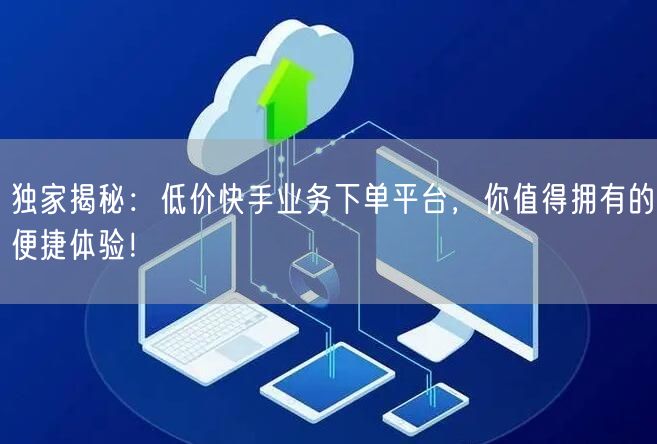 独家揭秘：低价快手业务下单平台，你值得拥有的便捷体验！