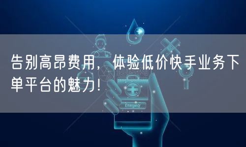 告别高昂费用，体验低价快手业务下单平台的魅力！