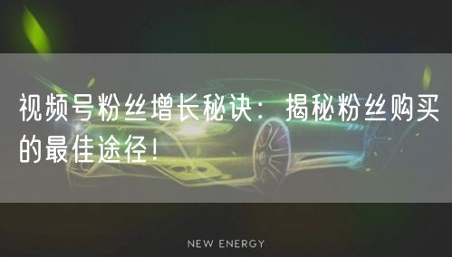 视频号粉丝增长秘诀：揭秘粉丝购买的最佳途径！