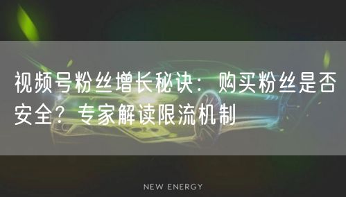 视频号粉丝增长秘诀：购买粉丝是否安全？专家解读限流机制