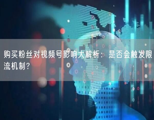购买粉丝对视频号影响大解析：是否会触发限流机制？