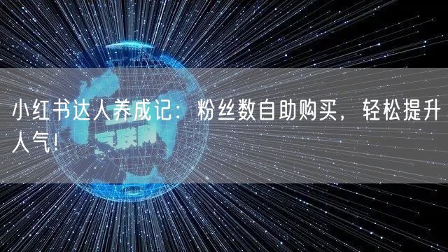 小红书达人养成记：粉丝数自助购买，轻松提升人气！