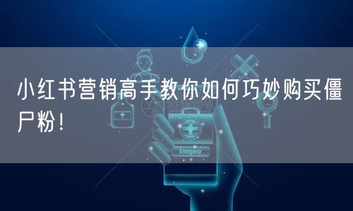 小红书营销高手教你如何巧妙购买僵尸粉！