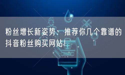 粉丝增长新姿势：推荐你几个靠谱的抖音粉丝购买网站！