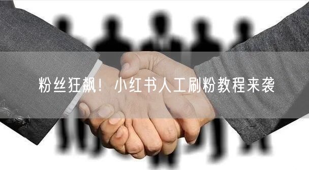 粉丝狂飙！小红书人工刷粉教程来袭