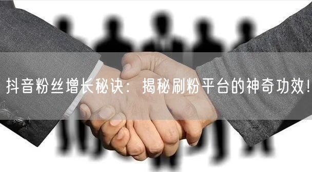 抖音粉丝增长秘诀：揭秘刷粉平台的神奇功效！
