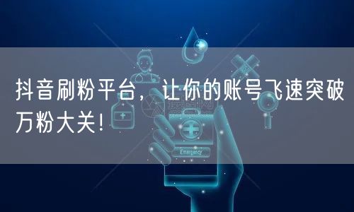 抖音刷粉平台，让你的账号飞速突破万粉大关！