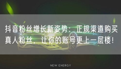 抖音粉丝增长新姿势：正规渠道购买真人粉丝，让你的账号更上一层楼！