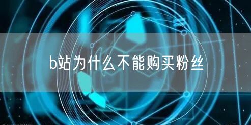 b站为什么不能购买粉丝